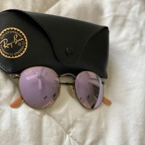 Perfect condition circle frame purple ray bans new